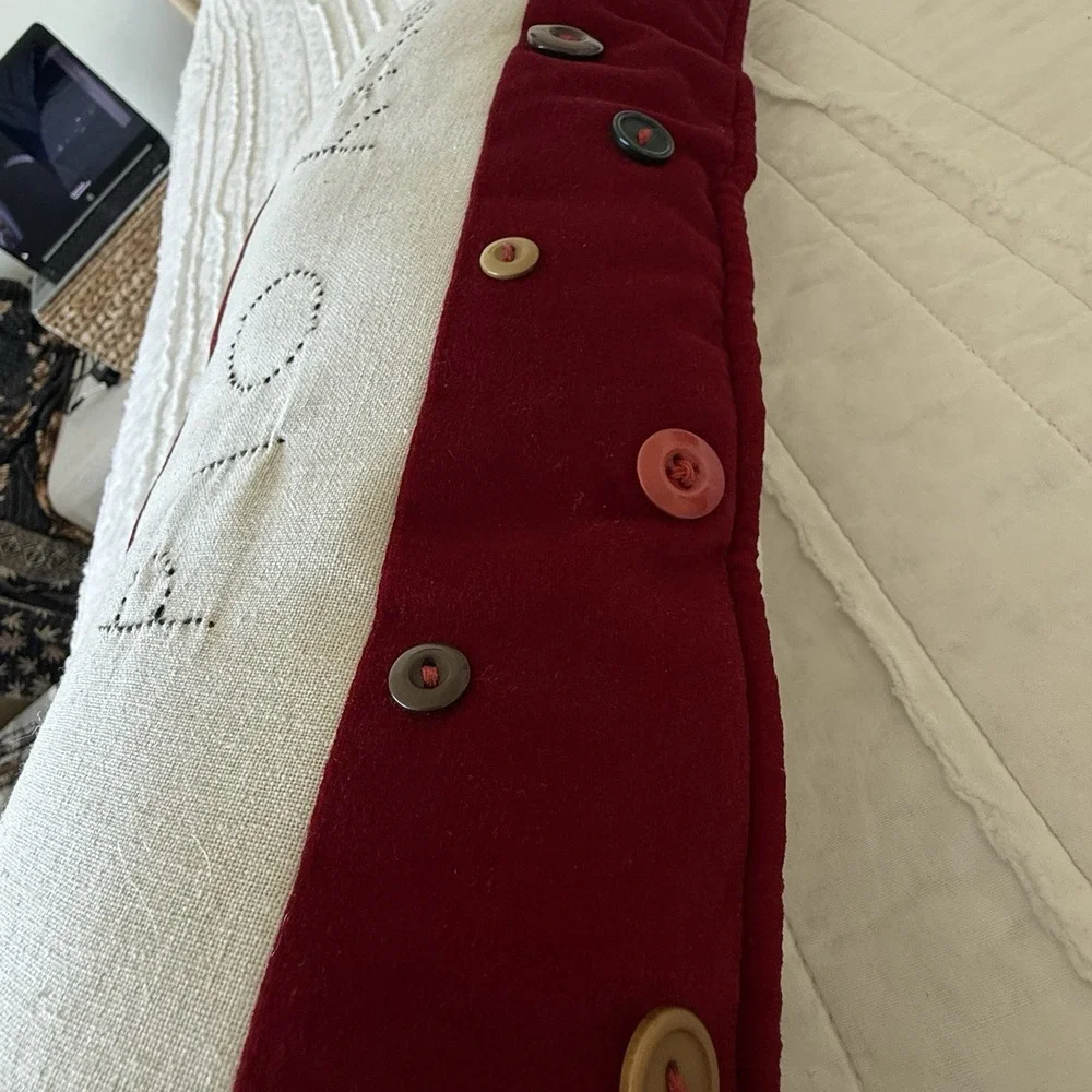 Christmas Pillow Lumbar Cottage Handmade 